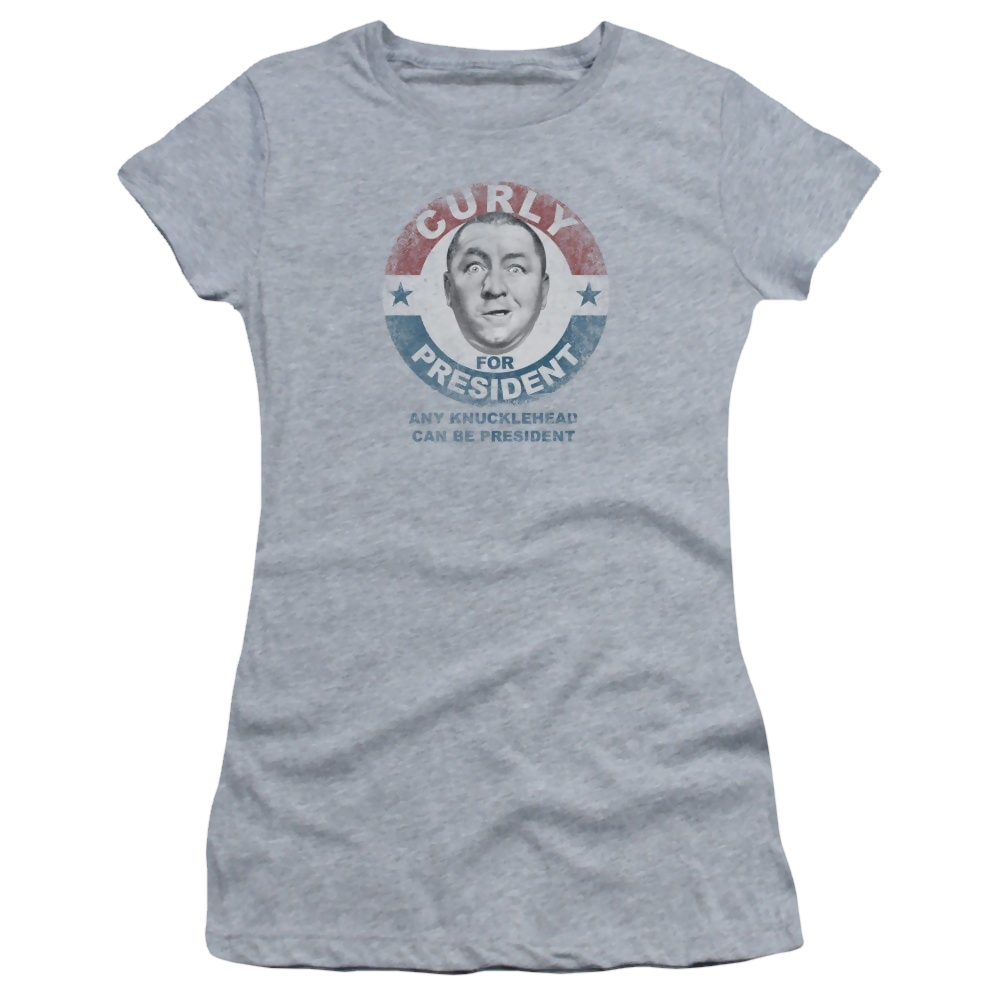 Three Stooges, The Curly For President - Juniors T-Shirt Juniors T-Shirt The Three Stooges   