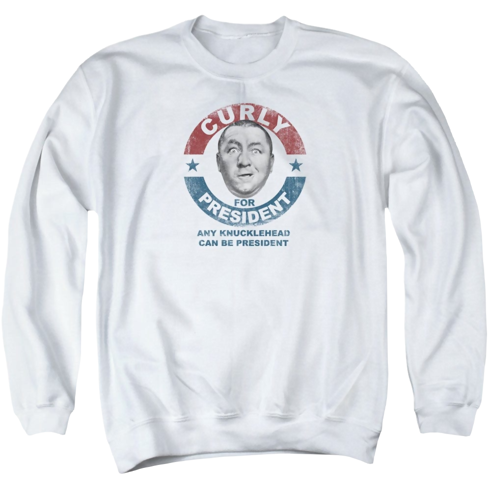 Three Stooges, The Curly For President - Men's Crewneck Sweatshirt Men's Crewneck Sweatshirt The Three Stooges   