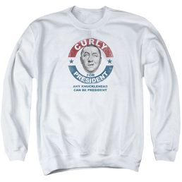 Three Stooges, The Curly For President - Men's Crewneck Sweatshirt Men's Crewneck Sweatshirt The Three Stooges   