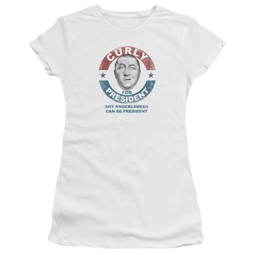 Three Stooges, The Curly For President - Juniors T-Shirt Juniors T-Shirt The Three Stooges   