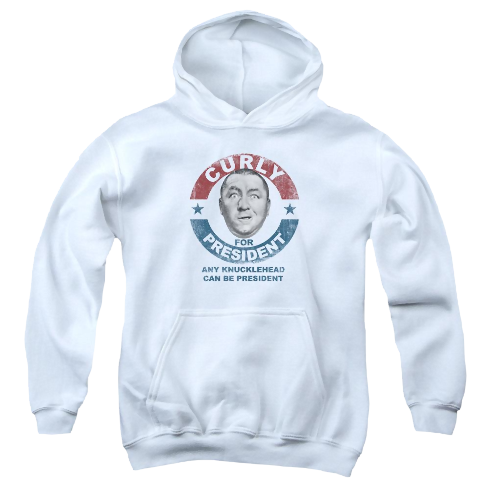 The Three Stooges Curly For President Youth Hoodie (Ages 8-12) Youth Hoodie (Ages 8-12) The Three Stooges   