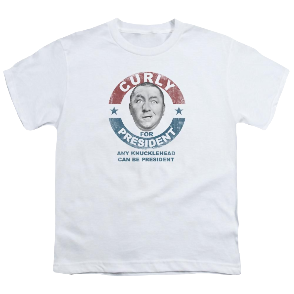 The Three Stooges Curly For President Youth T-Shirt (Ages 8-12) Youth T-Shirt (Ages 8-12) The Three Stooges   