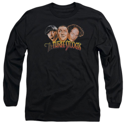 The Three Stooges Three Head Logo Men's Long Sleeve T-Shirt Men's Long Sleeve T-Shirt The Three Stooges   