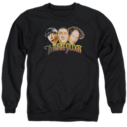 The Three Stooges Three Head Logo Men's Crewneck Sweatshirt Men's Crewneck Sweatshirt The Three Stooges   