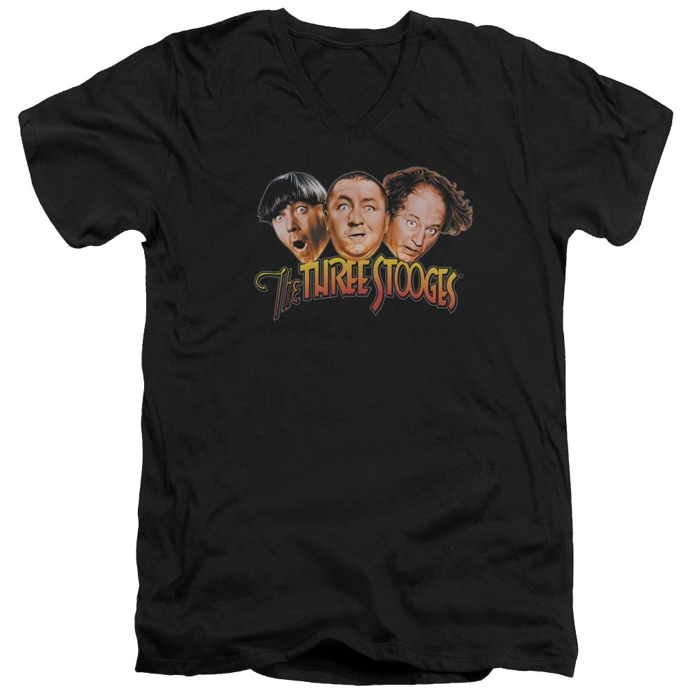 The Three Stooges Three Head Logo Men's V-Neck T-Shirt Men's V-Neck T-Shirt The Three Stooges   