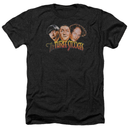 The Three Stooges Three Head Logo Men's Heather T-Shirt Men's Heather T-Shirt The Three Stooges   