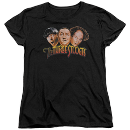 The Three Stooges Three Head Logo Women's T-Shirt Women's T-Shirt The Three Stooges   