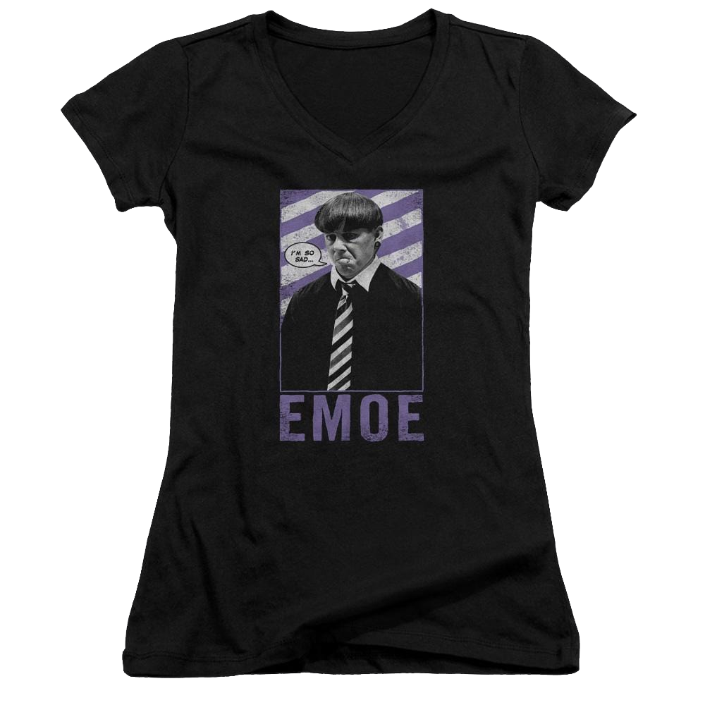 The Three Stooges Emoe Juniors V-Neck T-Shirt Juniors V-Neck T-Shirt The Three Stooges   
