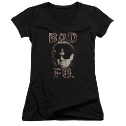 The Three Stooges Bad Moe Fo Juniors V-Neck T-Shirt Juniors V-Neck T-Shirt The Three Stooges   