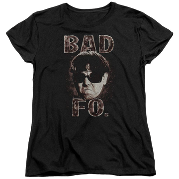 Black women's t-shirt with The Three Stooges Bad Moe Fo graphic