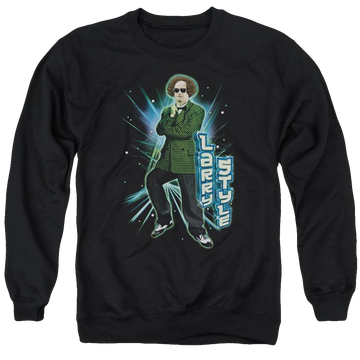 Black men's crewneck sweatshirt with The Three Stooges Larry Style graphic