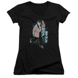 The Three Stooges Moe Style Juniors V-Neck T-Shirt Juniors V-Neck T-Shirt The Three Stooges   