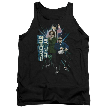 Black men's tank with The Three Stooges Stooge Style graphic
