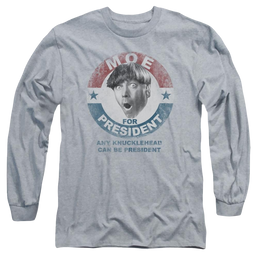 The Three Stooges Moe For President Men's Long Sleeve T-Shirt Men's Long Sleeve T-Shirt The Three Stooges   