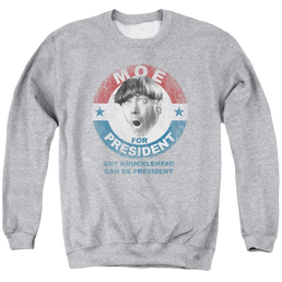 The Three Stooges Moe For President Men's Crewneck Sweatshirt Men's Crewneck Sweatshirt The Three Stooges   