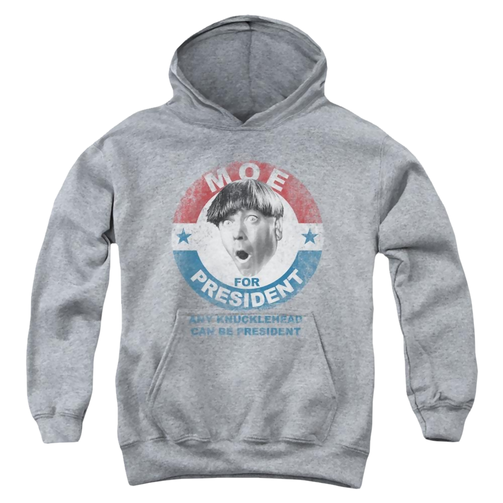 The Three Stooges Moe For President Youth Hoodie (Ages 8-12) Youth Hoodie (Ages 8-12) The Three Stooges   