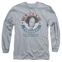 The Three Stooges Larry For President Men's Long Sleeve T-Shirt Men's Long Sleeve T-Shirt The Three Stooges   
