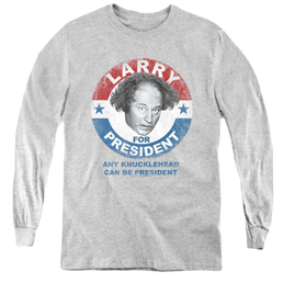 Three Stooges, The Larry For President - Youth Long Sleeve T-Shirt Youth Long Sleeve T-Shirt The Three Stooges   