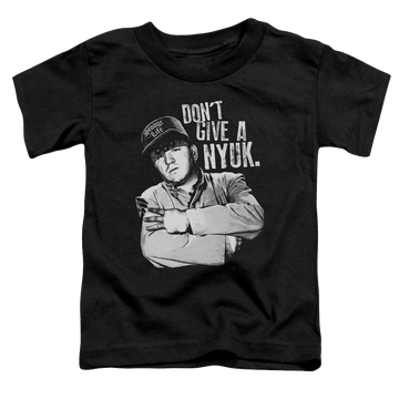 Black toddler t-shirt with The Three Stooges Give A Nyuk graphic