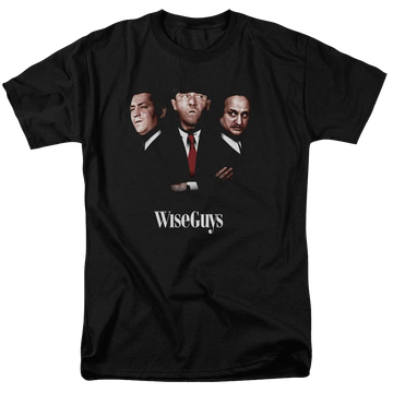 Black men's regular fit t-shirt with The Three Stooges Wiseguys graphic