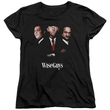 Black women's t-shirt with The Three Stooges Wiseguys graphic