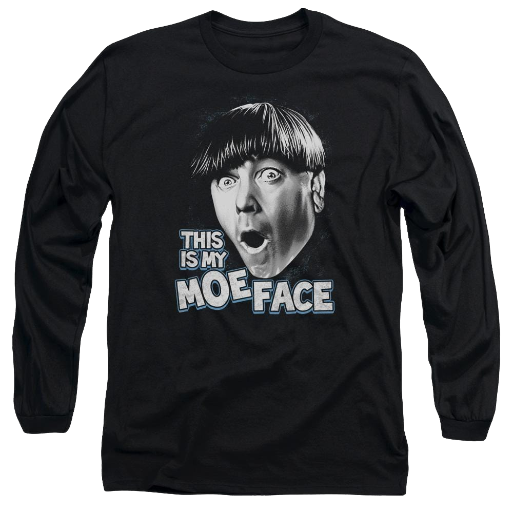 The Three Stooges Moe Face Men's Long Sleeve T-Shirt Men's Long Sleeve T-Shirt The Three Stooges   