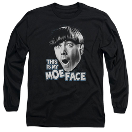 The Three Stooges Moe Face Men's Long Sleeve T-Shirt Men's Long Sleeve T-Shirt The Three Stooges   