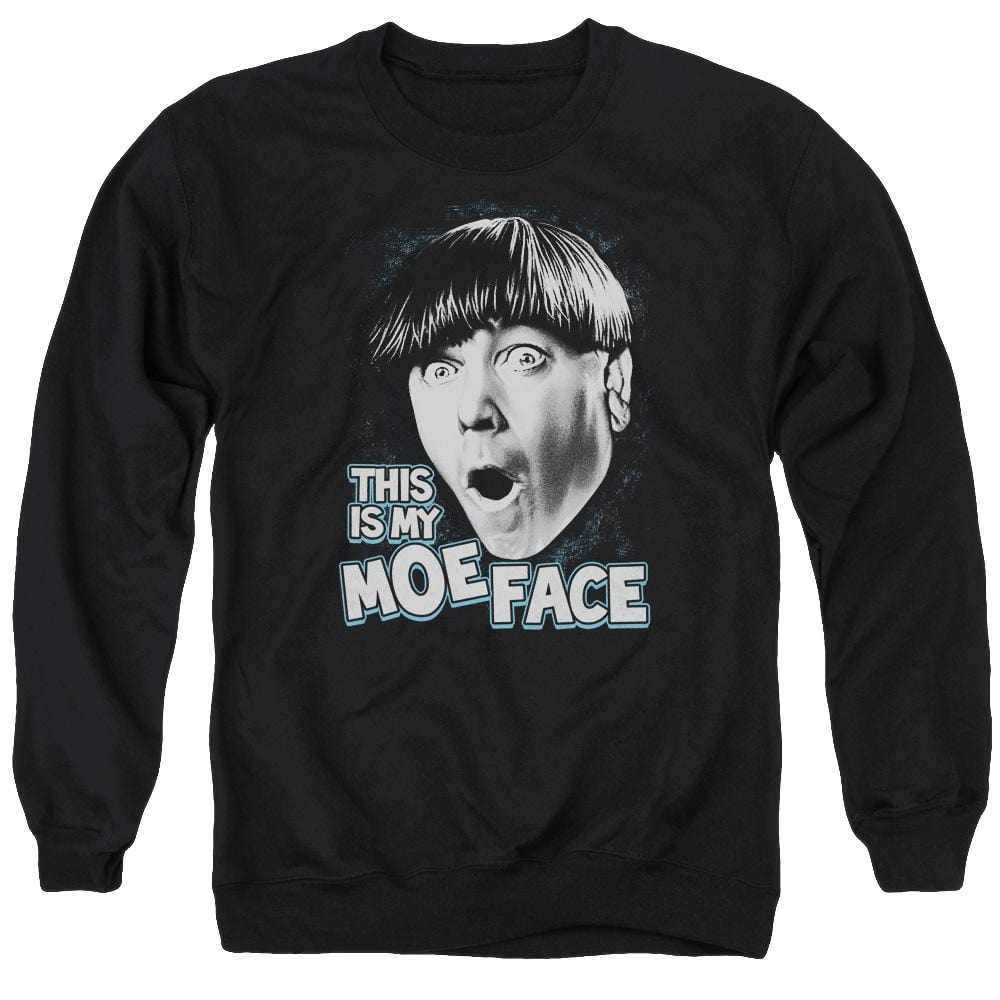 The Three Stooges Moe Face Men's Crewneck Sweatshirt Men's Crewneck Sweatshirt The Three Stooges   