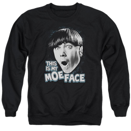 The Three Stooges Moe Face Men's Crewneck Sweatshirt Men's Crewneck Sweatshirt The Three Stooges   