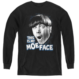 Three Stooges, The Moe Face - Youth Long Sleeve T-Shirt Youth Long Sleeve T-Shirt The Three Stooges   