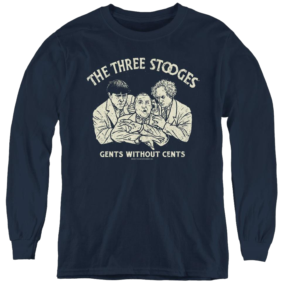 Three Stooges, The Without Cents - Youth Long Sleeve T-Shirt Youth Long Sleeve T-Shirt The Three Stooges   