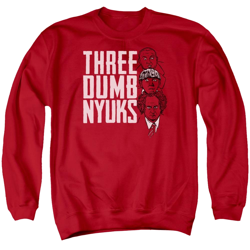 The Three Stooges Three Dumb Nyuks Men's Crewneck Sweatshirt Men's Crewneck Sweatshirt The Three Stooges   