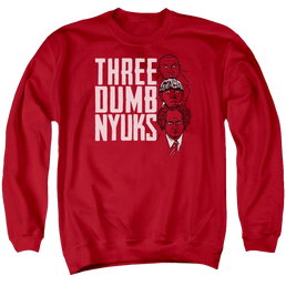 The Three Stooges Three Dumb Nyuks Men's Crewneck Sweatshirt Men's Crewneck Sweatshirt The Three Stooges   