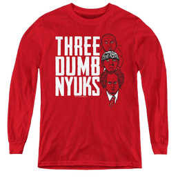 Three Stooges, The Three Dumb Nyuks - Youth Long Sleeve T-Shirt Youth Long Sleeve T-Shirt The Three Stooges   