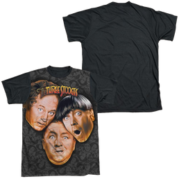 The Three Stooges Stooges All Over Men's Black Back T-Shirt Men's Black Back T-Shirt The Three Stooges   