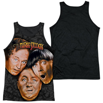 The Three Stooges Stooges All Over men's black back tank
