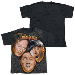 The Three Stooges Stooges All Over Youth Black Back T-Shirt (Ages 8-12) Youth Black Back T-Shirt (Ages 8-12) The Three Stooges   