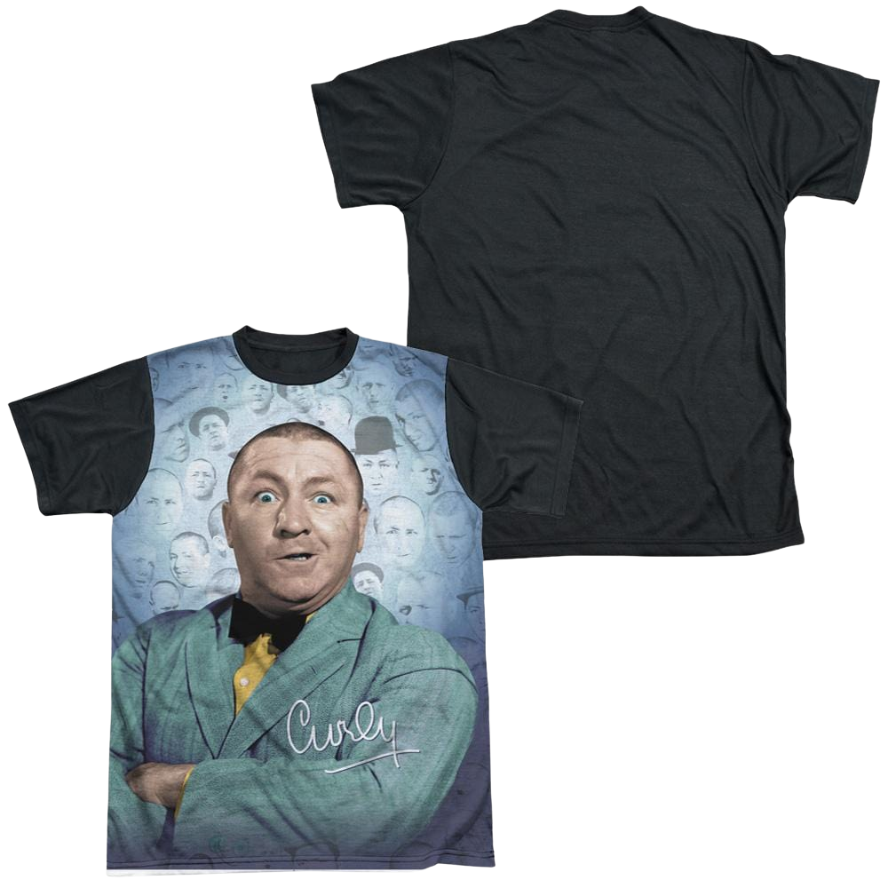 The Three Stooges Curly Heads Men's Black Back T-Shirt Men's Black Back T-Shirt The Three Stooges   