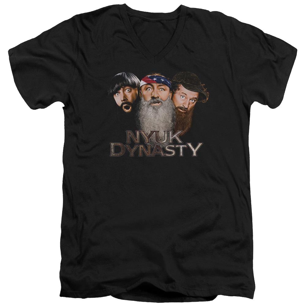 The Three Stooges Nyuk Dynasty 2 Men's V-Neck T-Shirt Men's V-Neck T-Shirt The Three Stooges   