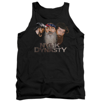 Black men's tank with The Three Stooges Nyuk Dynasty 2 graphic
