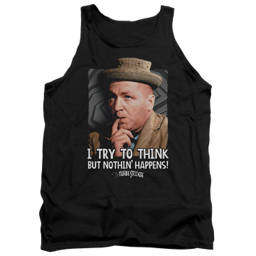 Black men's tank with The Three Stooges Try To Think graphic