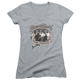 The Three Stooges Fresh Fish Juniors V-Neck T-Shirt Juniors V-Neck T-Shirt The Three Stooges   