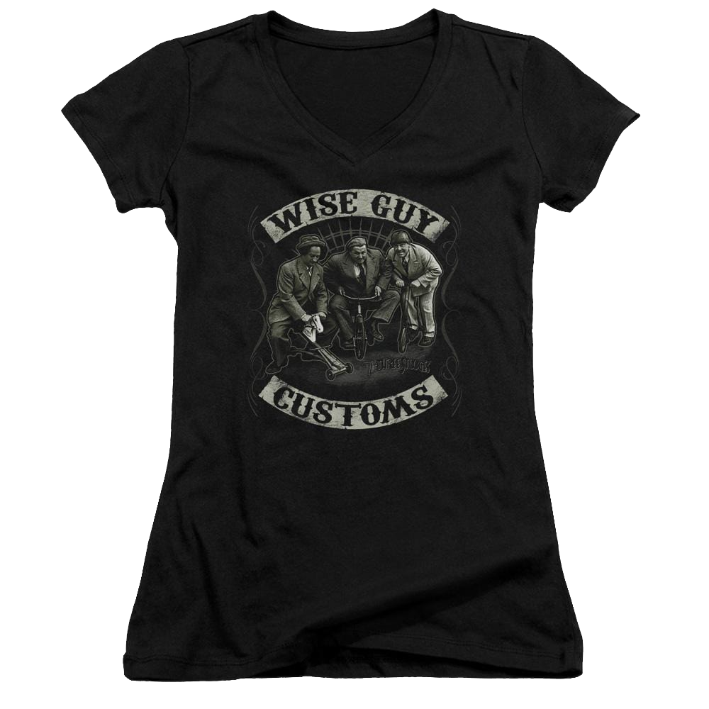 The Three Stooges Wise Guy Customs Juniors V-Neck T-Shirt Juniors V-Neck T-Shirt The Three Stooges   