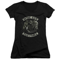 The Three Stooges Wise Guy Customs Juniors V-Neck T-Shirt Juniors V-Neck T-Shirt The Three Stooges   