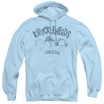 Light blue pullover hoodie with The Three Stooges Knuckleheads graphic