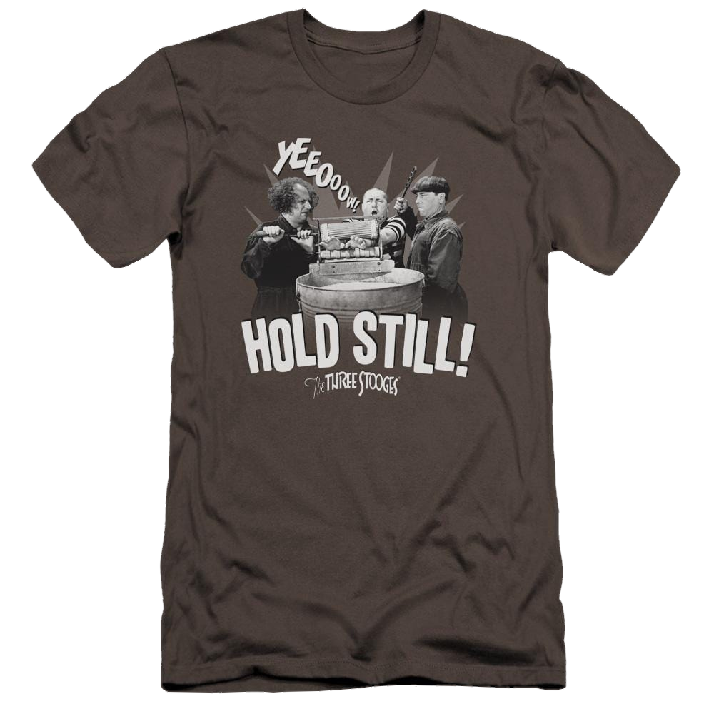 The Three Stooges Hold Still Men's Premium Slim Fit T-Shirt Men's Premium Slim Fit T-Shirt The Three Stooges   