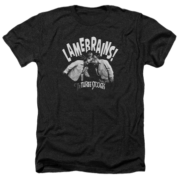 Charcoal men's heather t-shirt with The Three Stooges Lamebrains graphic