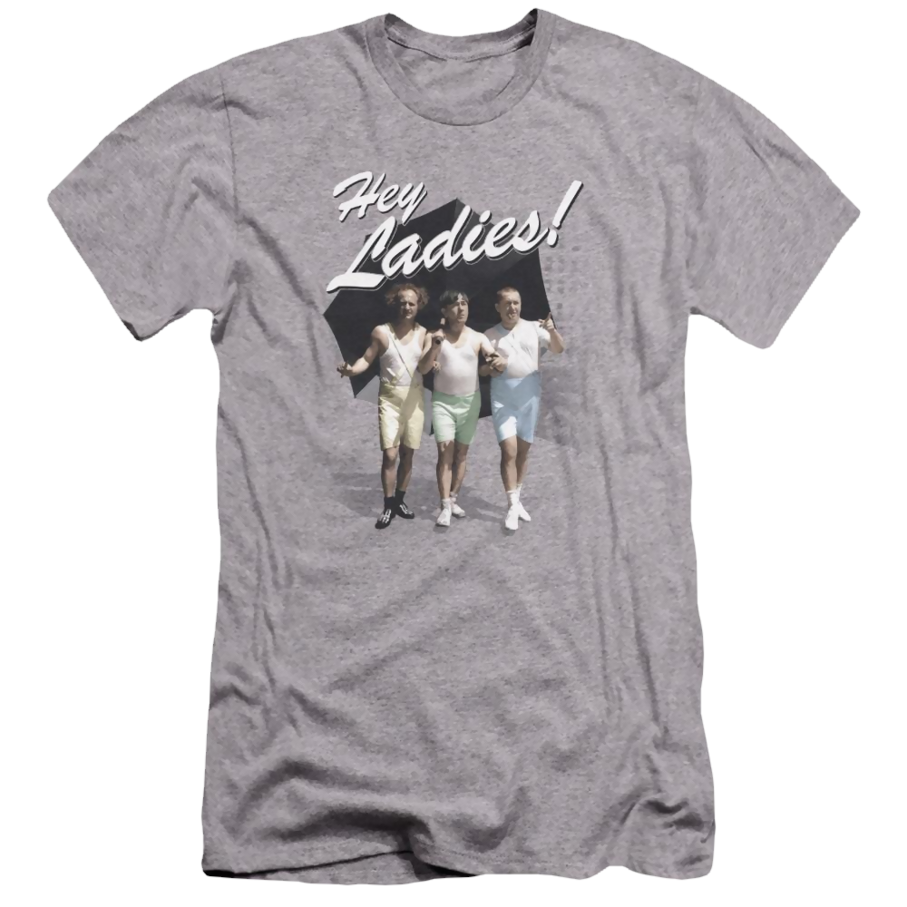 The Three Stooges Hey Ladies Men's Premium Slim Fit T-Shirt Men's Premium Slim Fit T-Shirt The Three Stooges   