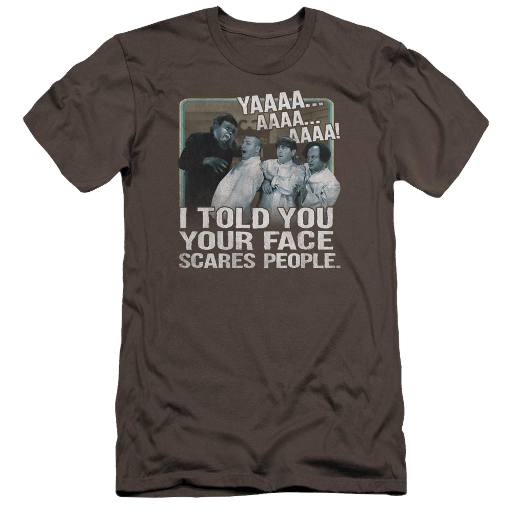 The Three Stooges Scares People Men's Premium Slim Fit T-Shirt Men's Premium Slim Fit T-Shirt The Three Stooges   