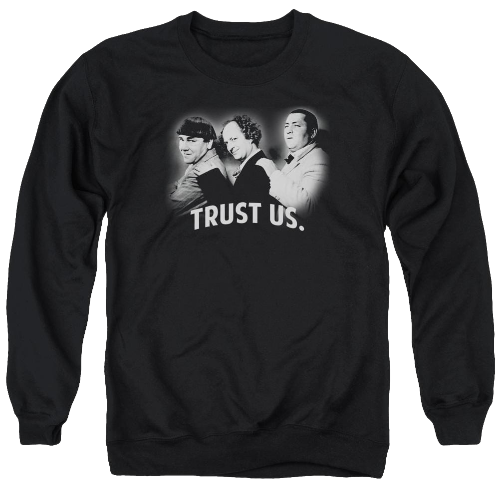 The Three Stooges Turst Us Men's Crewneck Sweatshirt Men's Crewneck Sweatshirt The Three Stooges   